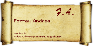 Forray Andrea névjegykártya